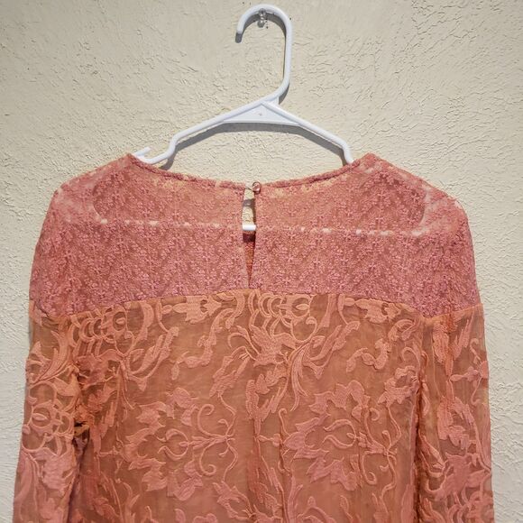 Sundance Womens Embroidered Trellis Dress Sz 8 Pink 100% Silk Sheer Boho Shift - Picture 10 of 10